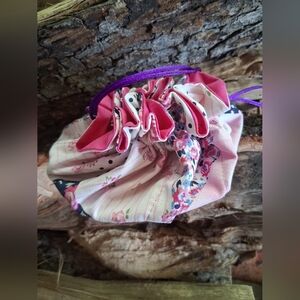 Marbled Cosmetic Bag with Drawstring Closure